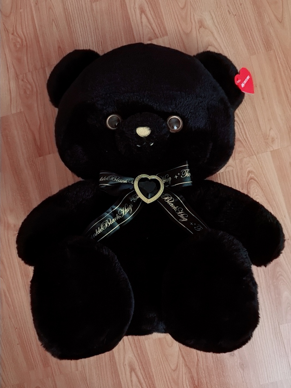 TAITO Twinkle Black Hug Bear Big Plush 18" Black Japan Limited NWT Rare